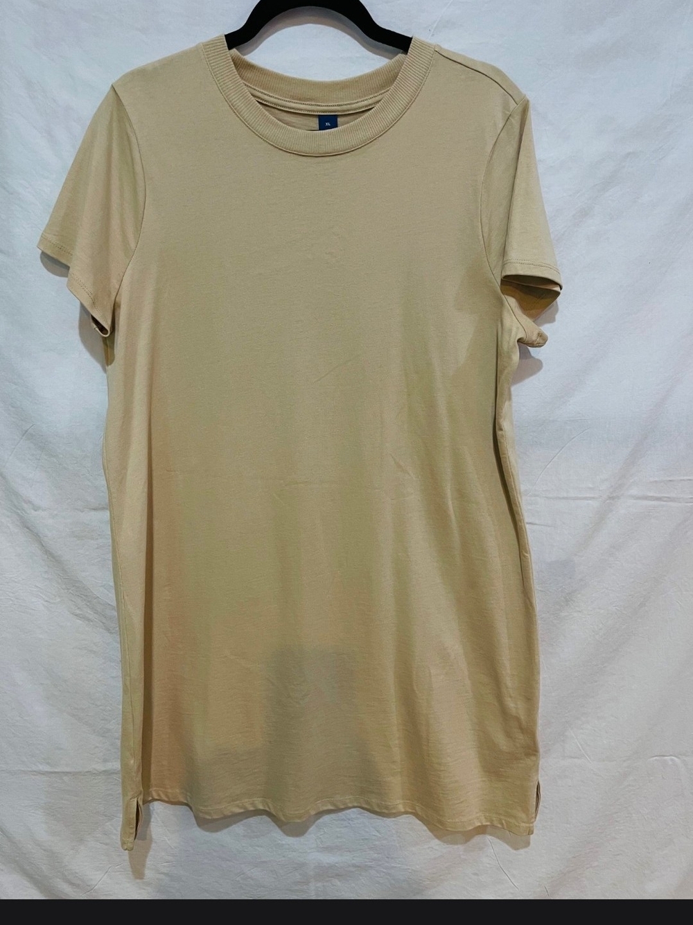 Old Navy Cream Crewneck T-shirt Dress